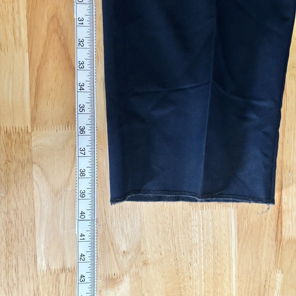 NEW Dickes Khaki Pants Chino Relaxed Fit‎ Tapered Leg Mens 50 Unhemmed Navy Blue